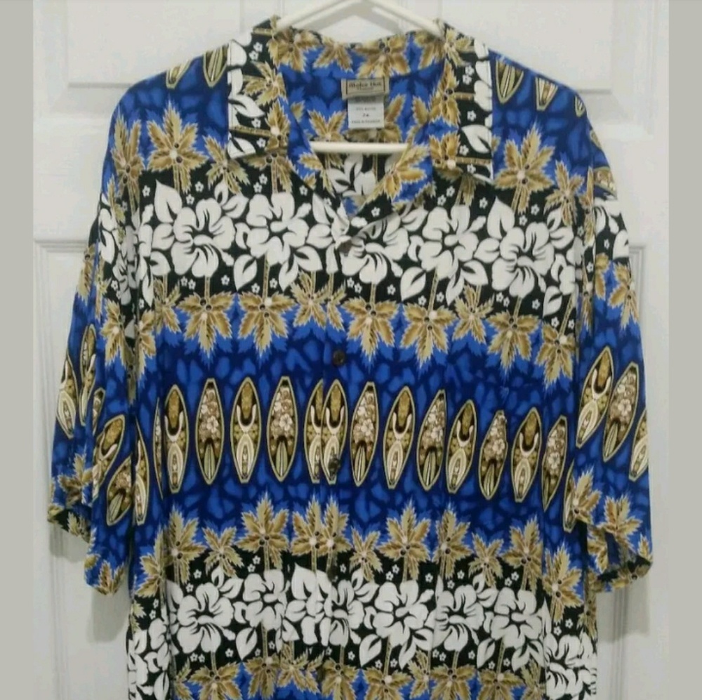 Aloha Hut Hawaii Hawaiian Button Up 2x Shirt